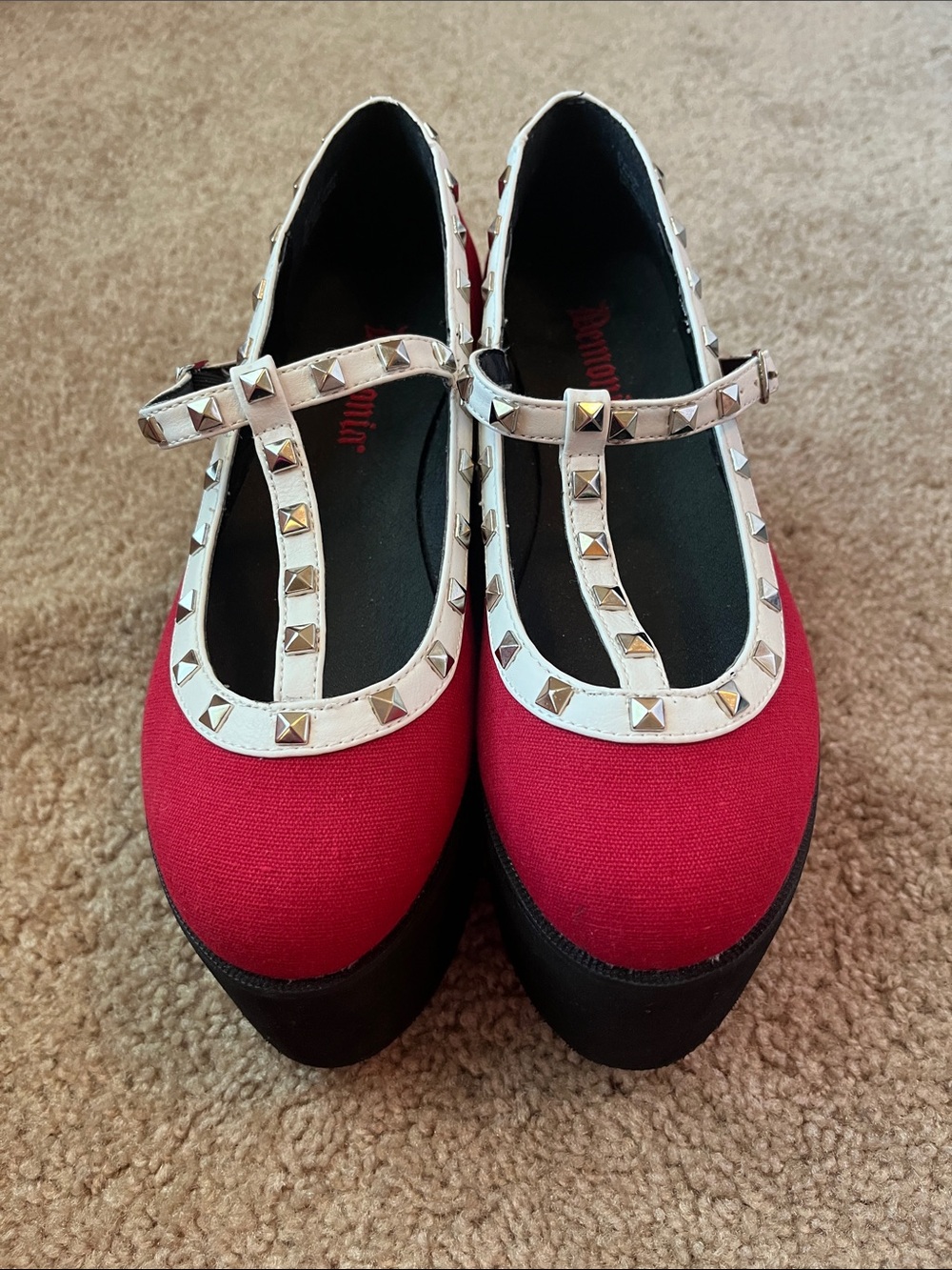 NWOT Demonia Platform Studded Mary Jane’s